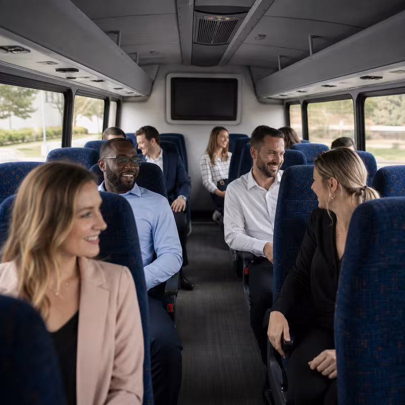 Black Mercedes Sprinter van staged for an Oakland Corporate Transportation group