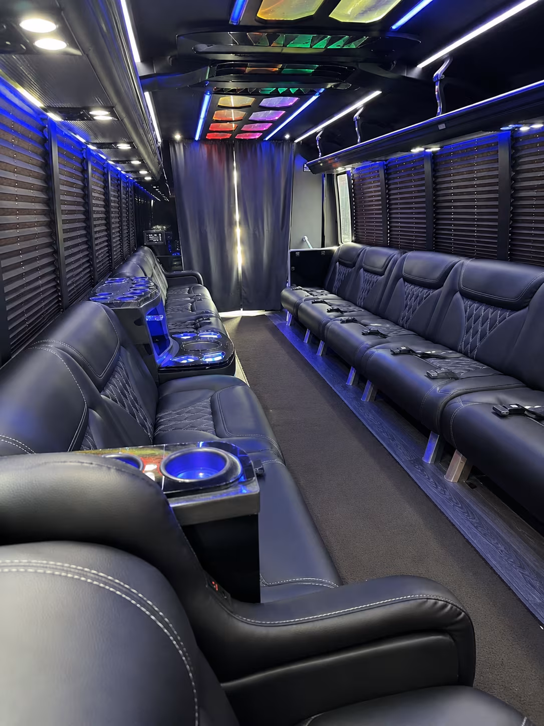 Oakland Bachelor & Bachelorette Transportation party bus interior