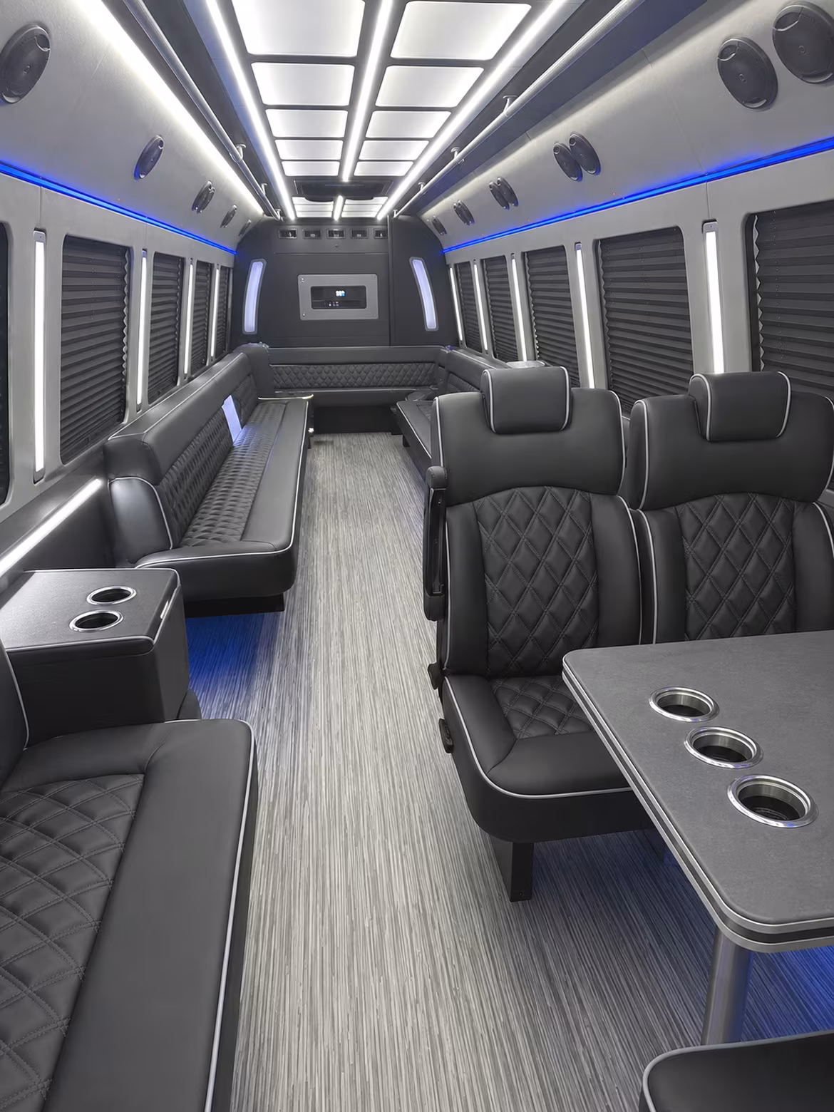Oakland Birthday, Sweet 16, & Quinceañera Transportation party bus interior