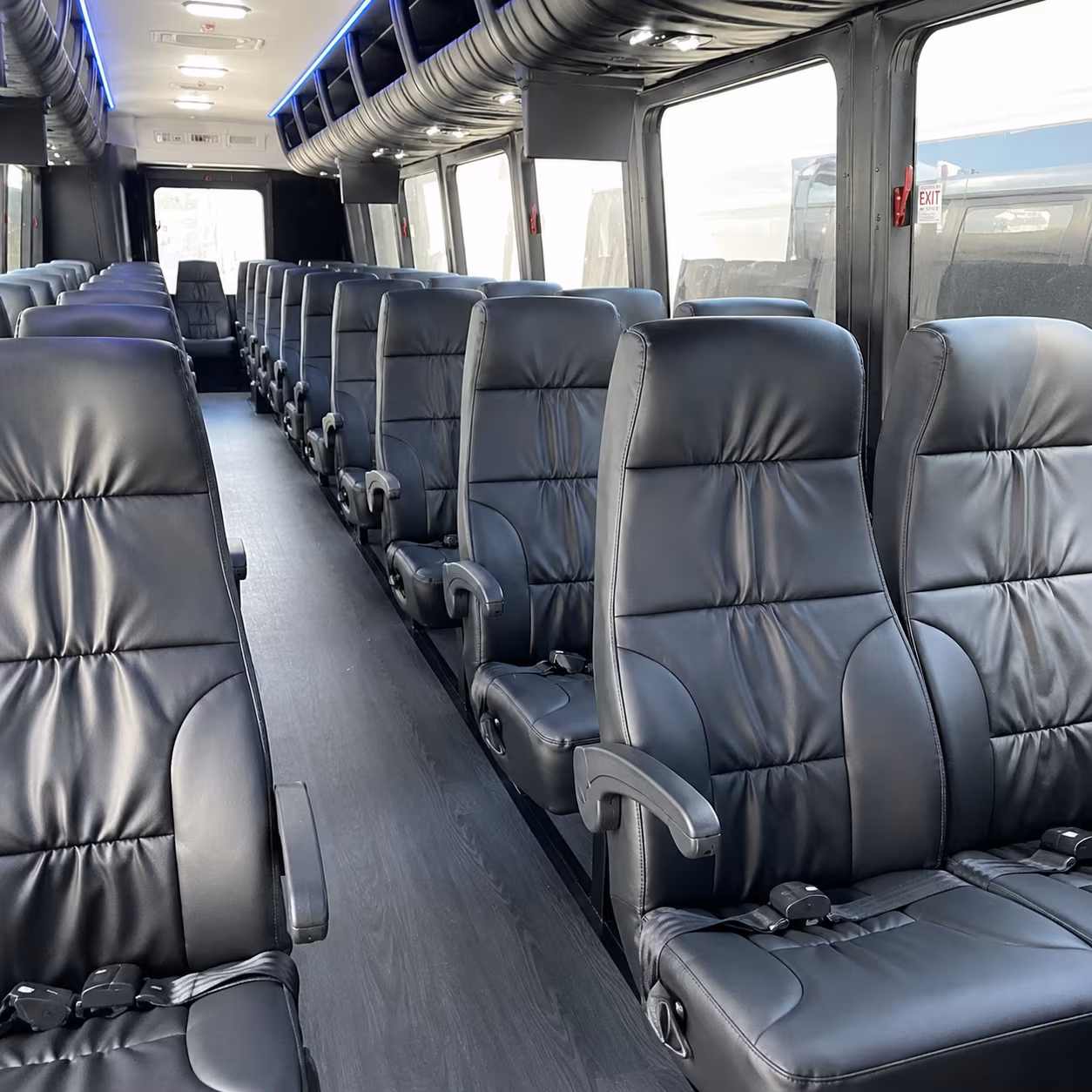 Oakland School Event Transportation party bus interior