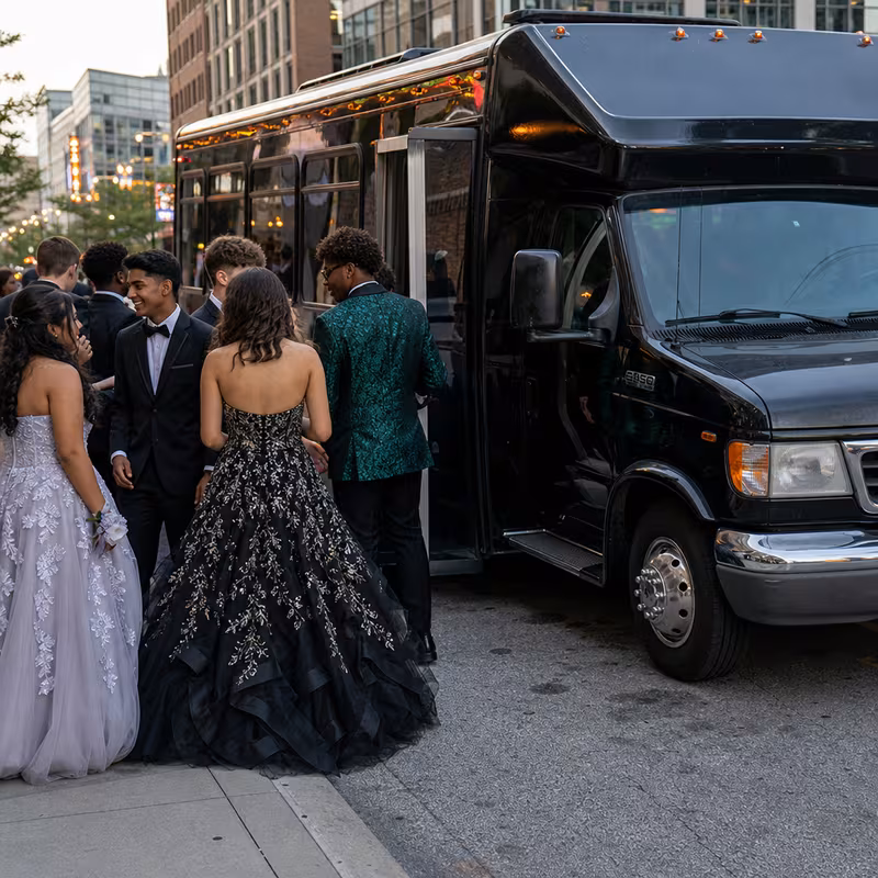 Passengers loading luggage while boarding an Oakland group shuttle
