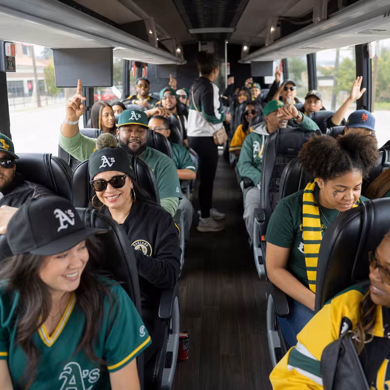 Black Mercedes Sprinter van staged for an Oakland Sporting Event Transportation group